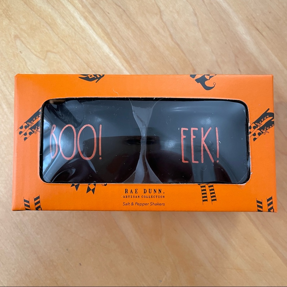 Rae Dunn EEK BOO Cauldrons Set Salt Pepper Shakers NWT